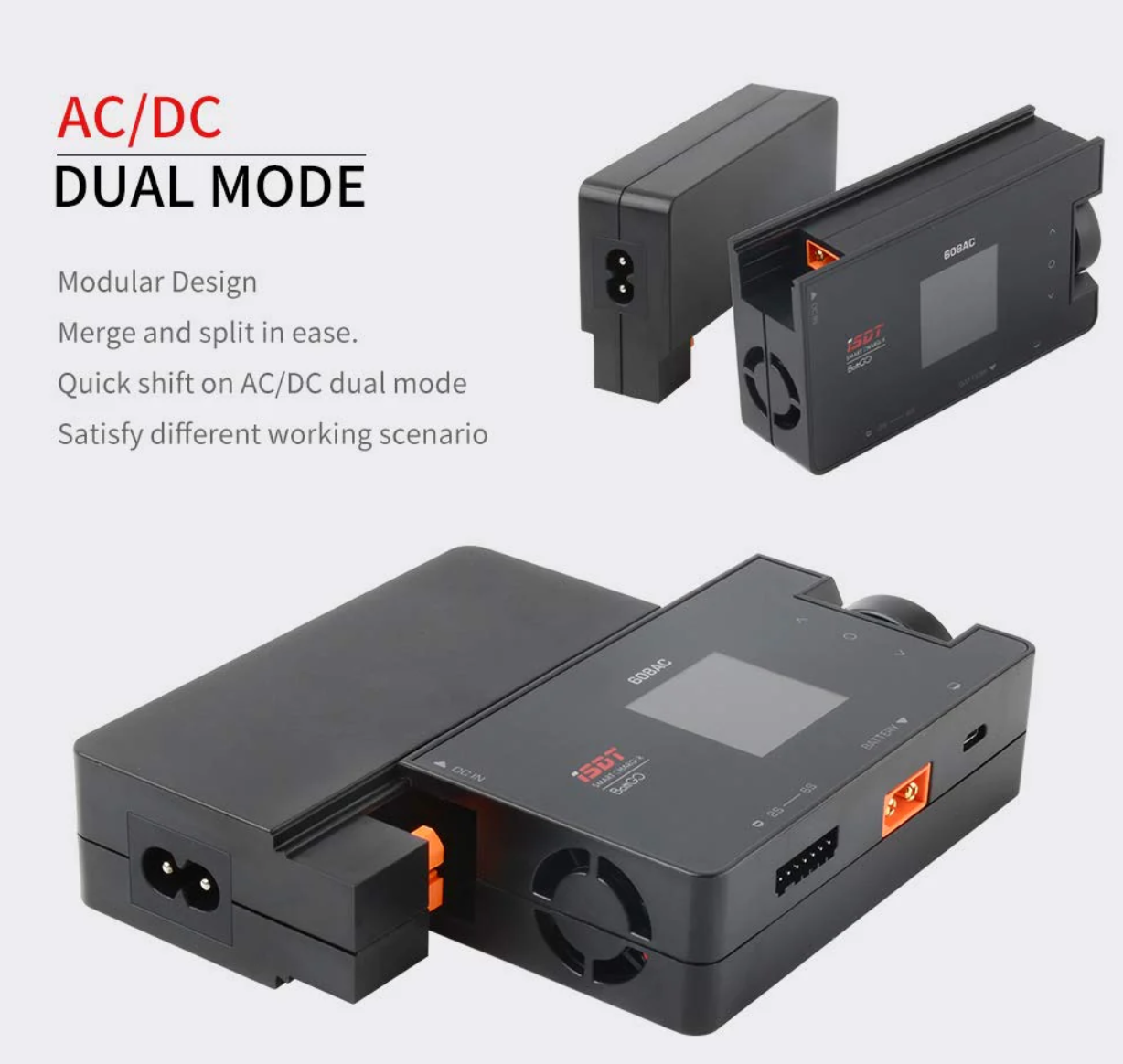 608 AC Lipo Battery Charger,AC 50W/DC 200W Dual Mode RC Discharger/Charger