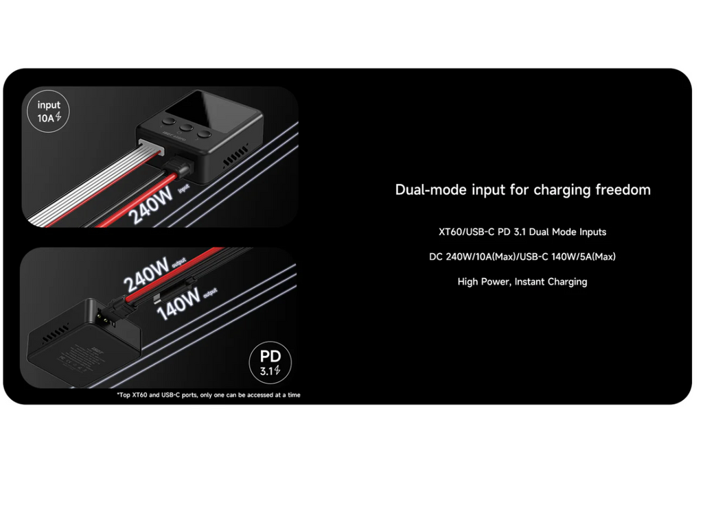 ISDT 608PD Lipo Charger,DC 240W/10A USB C 140W/5A Smart Digital Charger for RC Batteries,Universal Balance Discharge Charger for LiFe/Lilon/LiPo/LiHV (1-6S),NiMH(1-16S),Pb (1-12S) Batteries