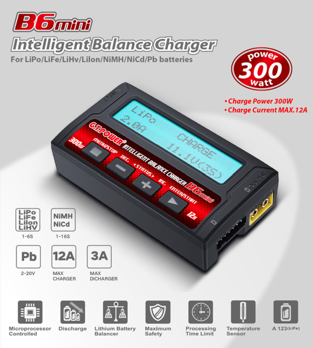 GT Power B6 Mini 300W Intelligent DC Charger Discharger