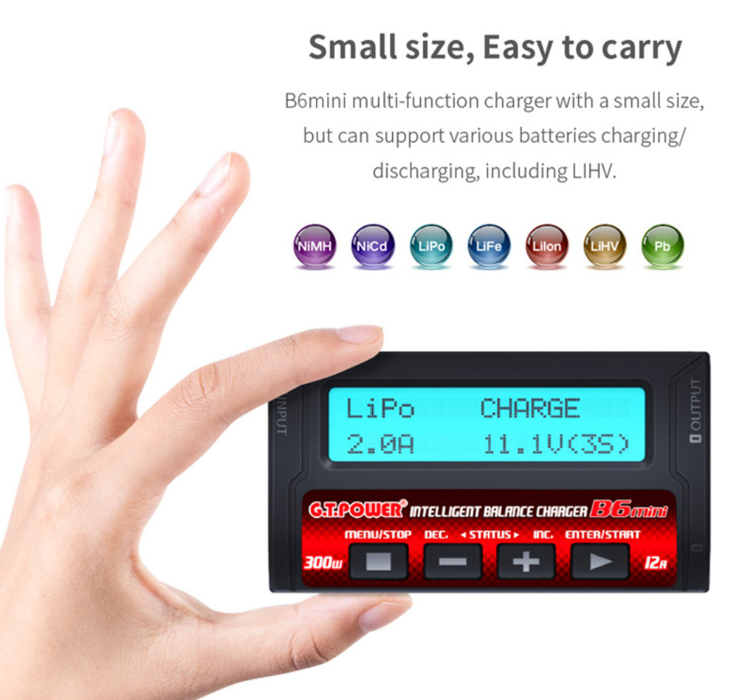GT Power B6 Mini 300W Intelligent DC Charger Discharger