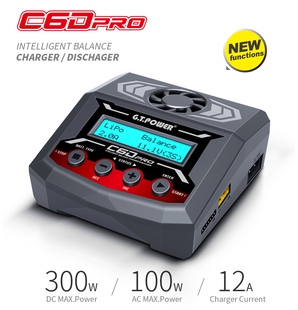 G.T. Power C6D Air 100W AC/DC 12A Intelligent Charger Discharger