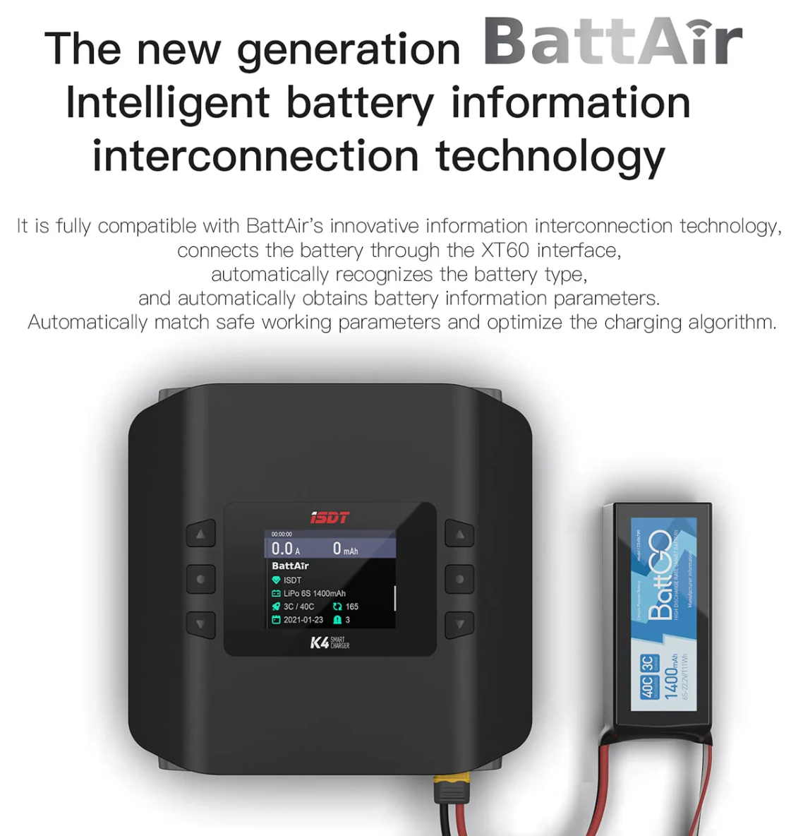 ISDT K4 LiPo Charge/Discharge Cycle Mode Charger,AC 400W DC 600Wx2 Smart Remote Mobile Operation Charger
