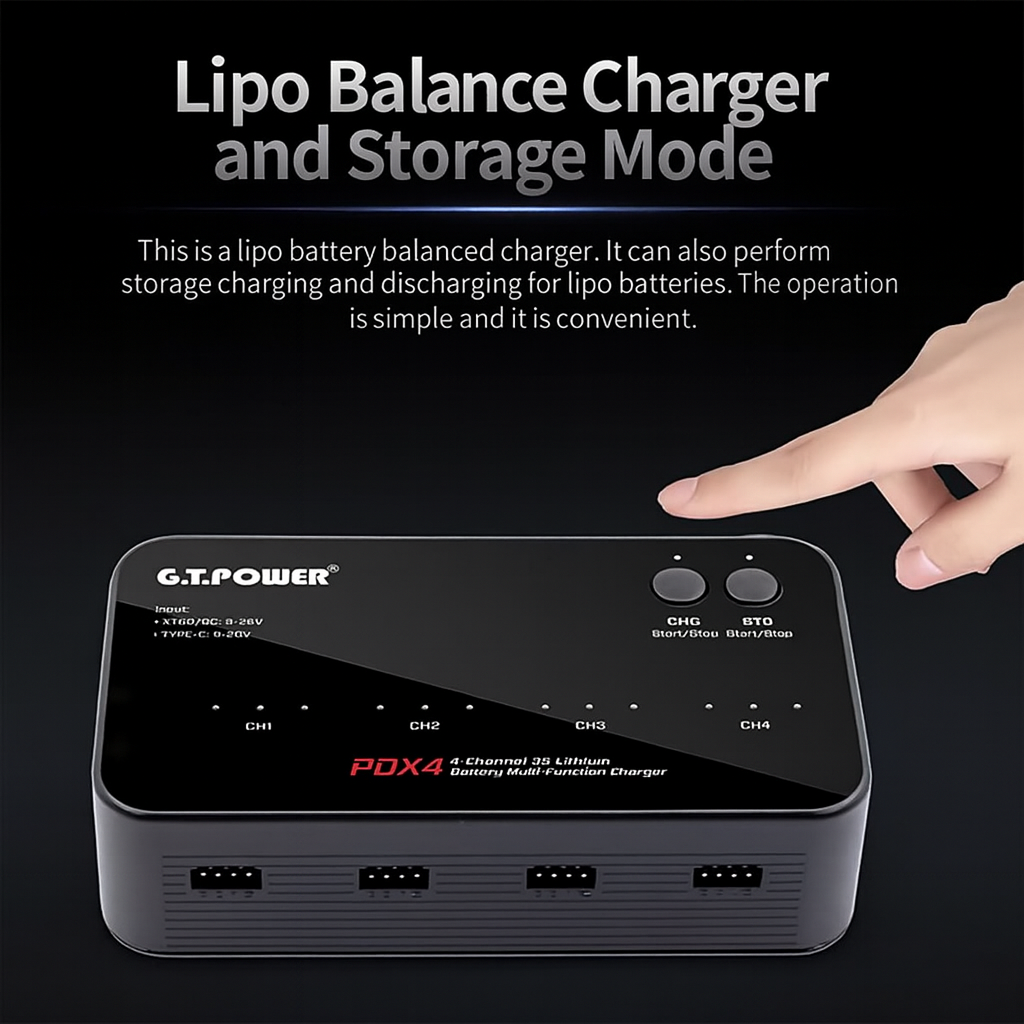GT.POWER PDX4 PD/DC Quad-Channel Intelligent Balance Charger