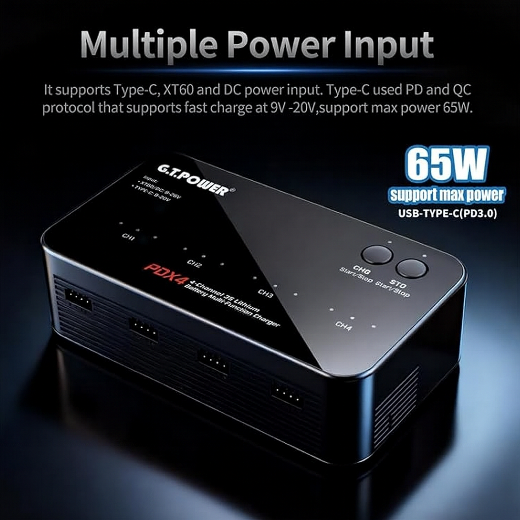 GT.POWER PDX4 PD/DC Quad-Channel Intelligent Balance Charger