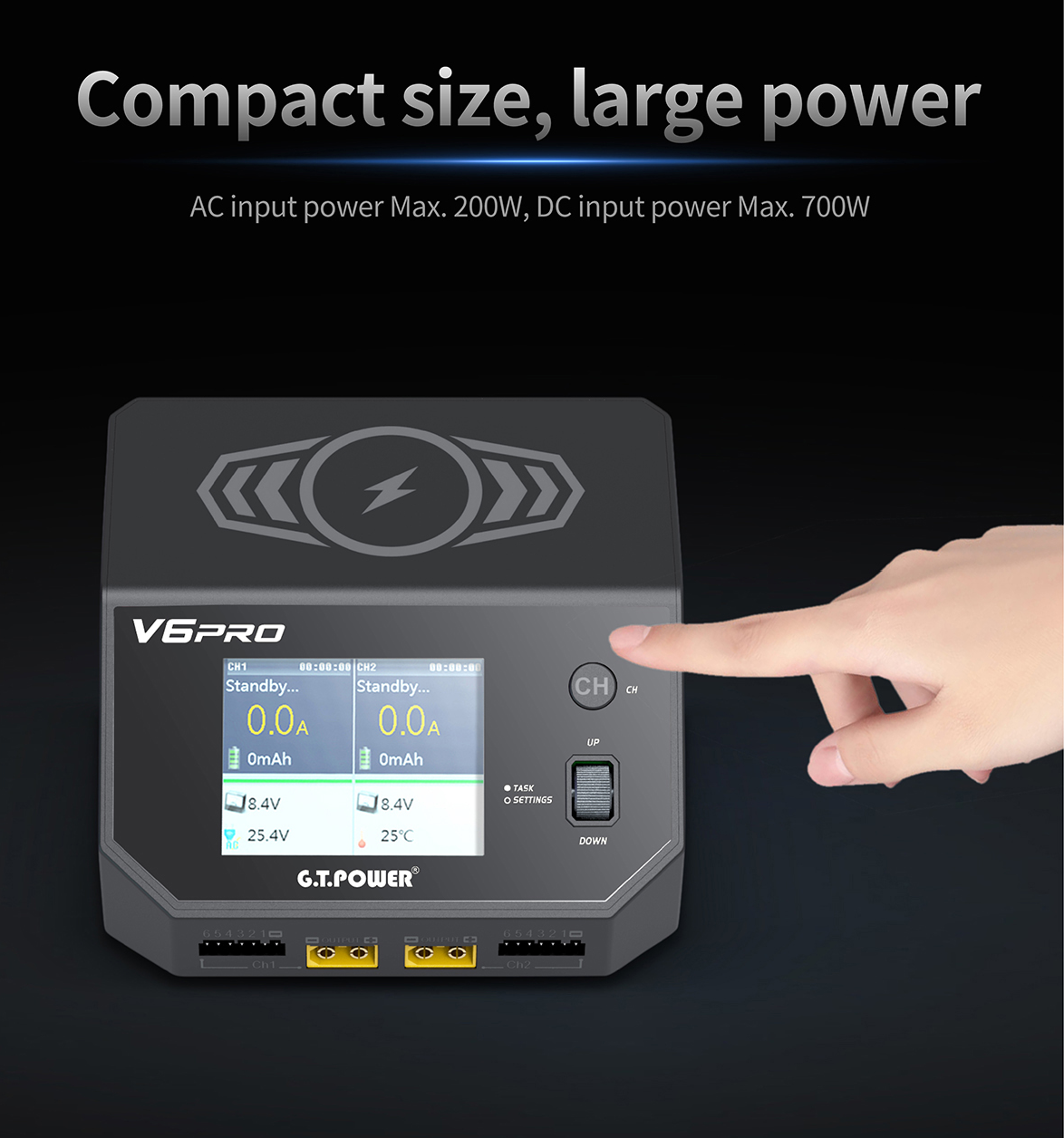 GT.POWER V6 Pro AC/DC Dual-Channel Intelligent Balance Charger Discharger