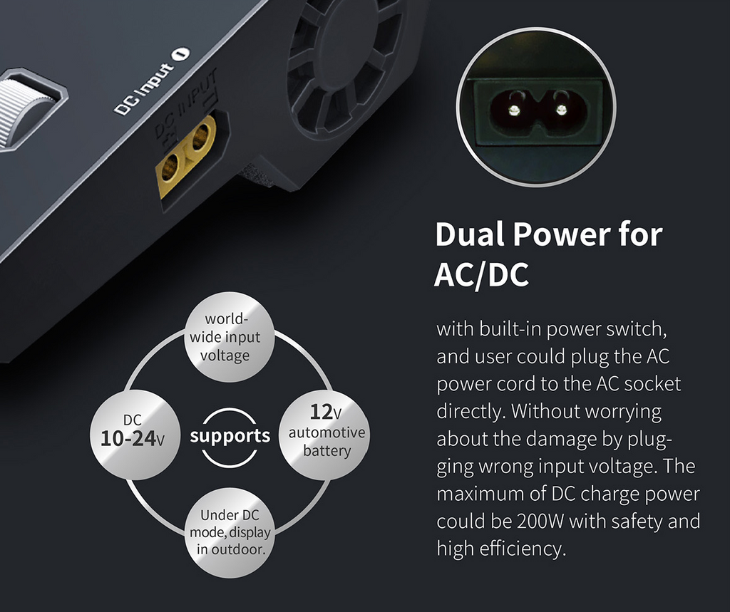 G.T. Power V6 AC 100W AC 200W 14A Battery Charger Discharger