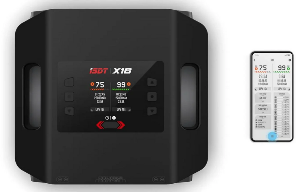 X16 Lipo Charger,1100W x 2/20A x 2 Dual Channel Lipo Charge and Discharge Cycle Balance Charger for 2~16S Batteries