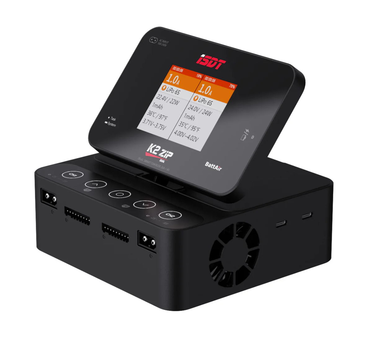 ISDT K2 Zip Lipo Battery Balance Charger Discharger 1-8S AC 200W DC 500Wx2 20A Smart Charger for Life, Lilon, LiPo, LiHv/Pb/NiMH Battery Balance Charger