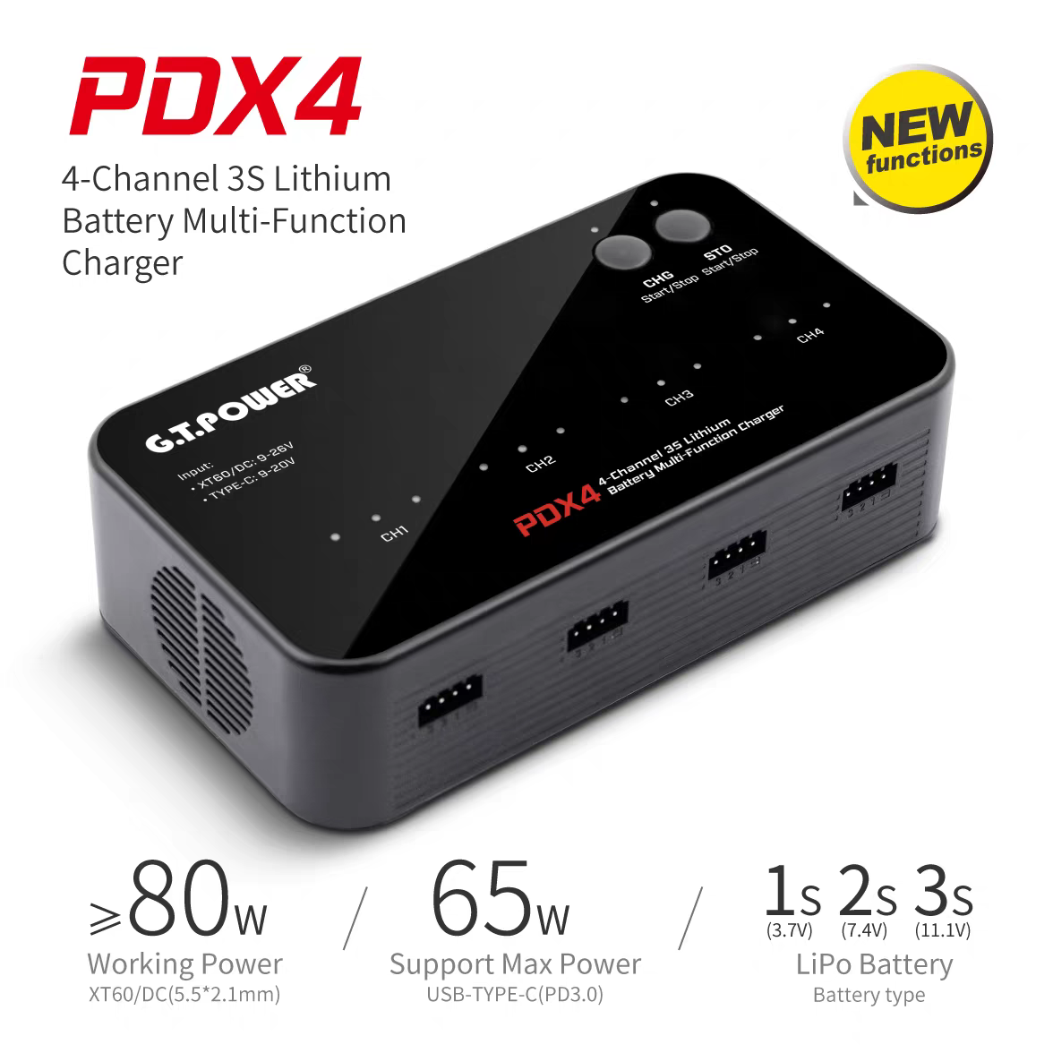 GT.POWER PDX4 PD/DC Quad-Channel Intelligent Balance Charger