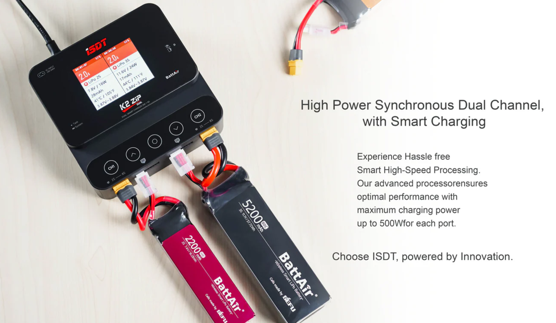 ISDT K2 Zip Lipo Battery Balance Charger Discharger 1-8S AC 200W DC 500Wx2 20A Smart Charger for Life, Lilon, LiPo, LiHv/Pb/NiMH Battery Balance Charger